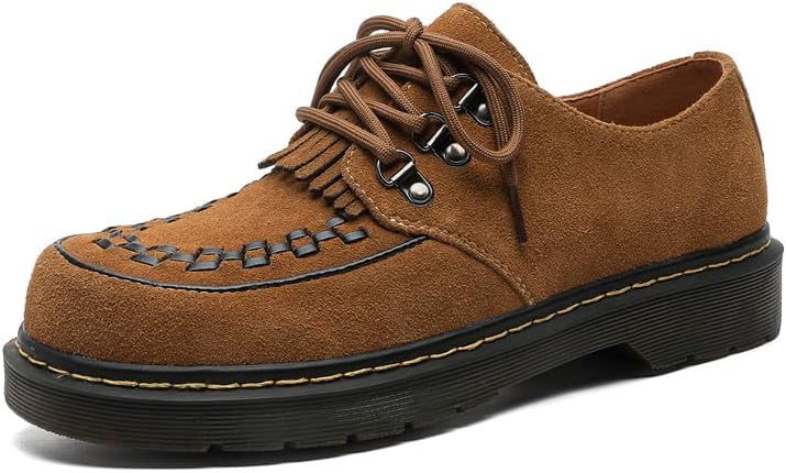 

Замшевые оксфорды с толстой подошвой, повседневные шнурованные туфли, доступны в черном, коричневом и хаки Conson-Ks