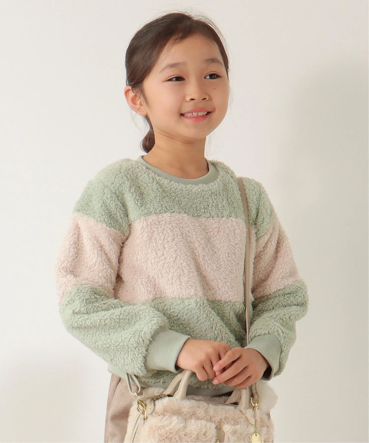 Пуловер с отделкой из искусственного меха (120-160 см) Ikka, Mint Green — фото 2