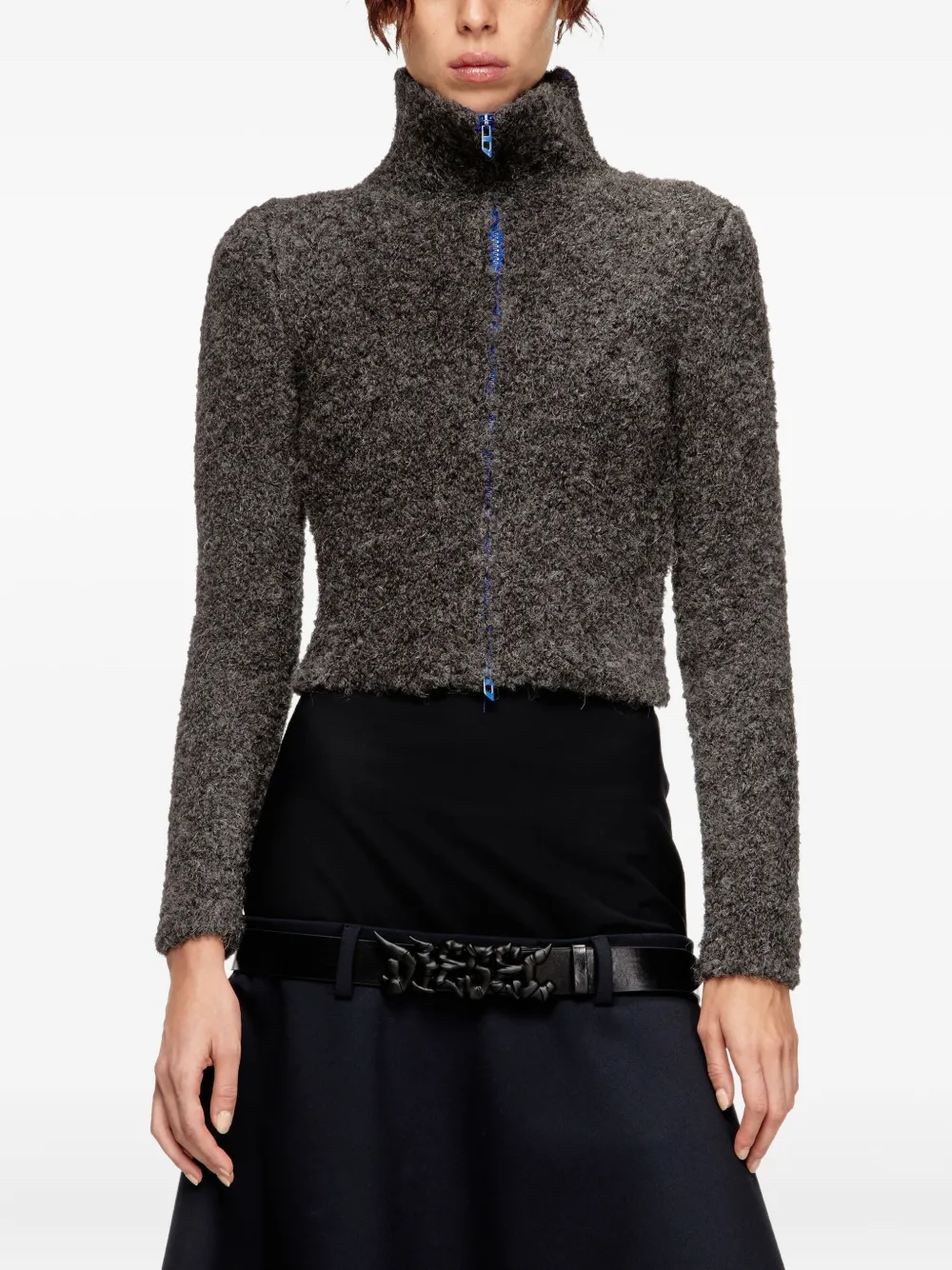 

Кардиган на молнии с высоким воротником Diesel, серый