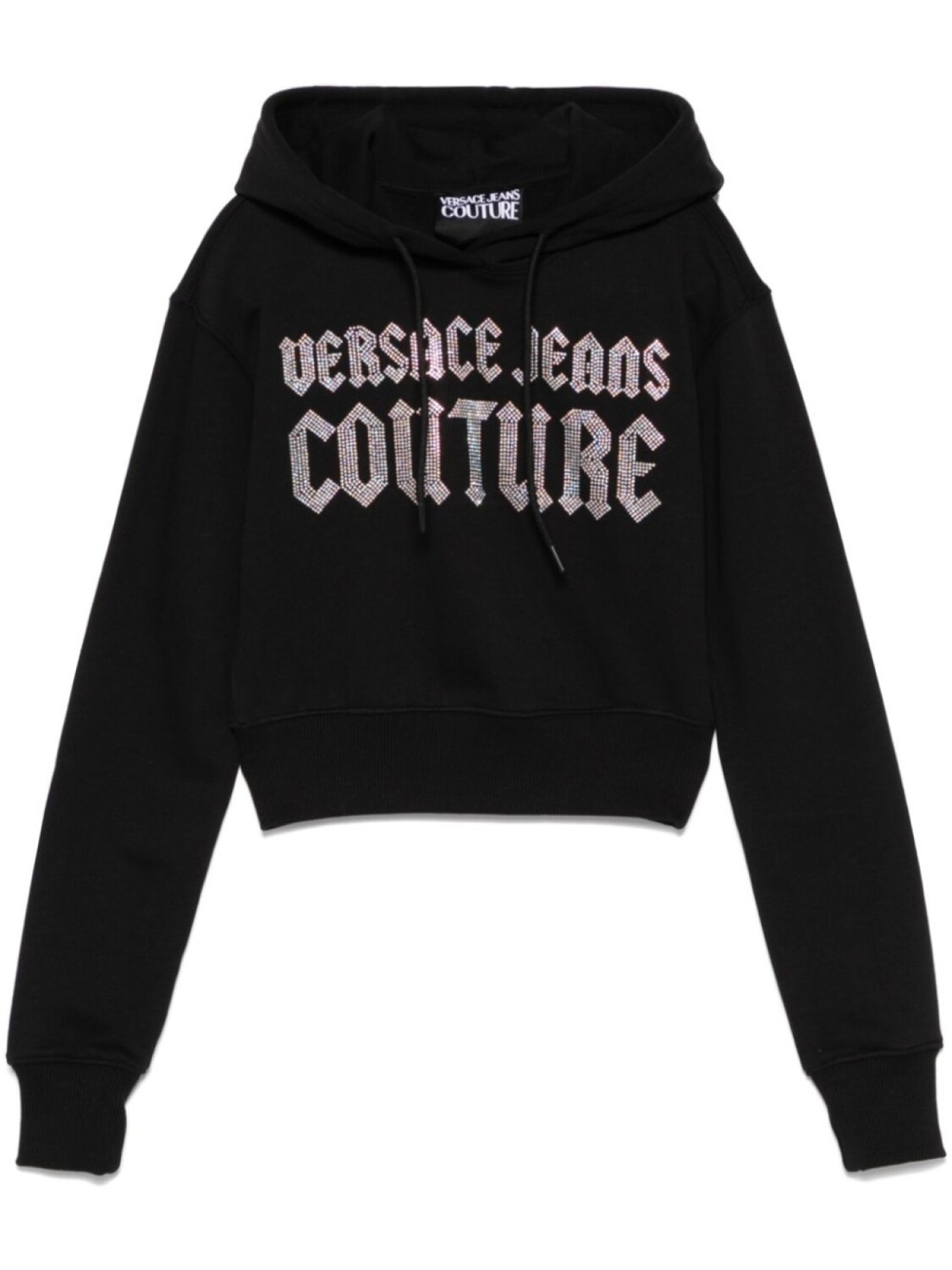 

Толстовка с капюшоном Versace Jeans Couture со стразами и логотипом, черный