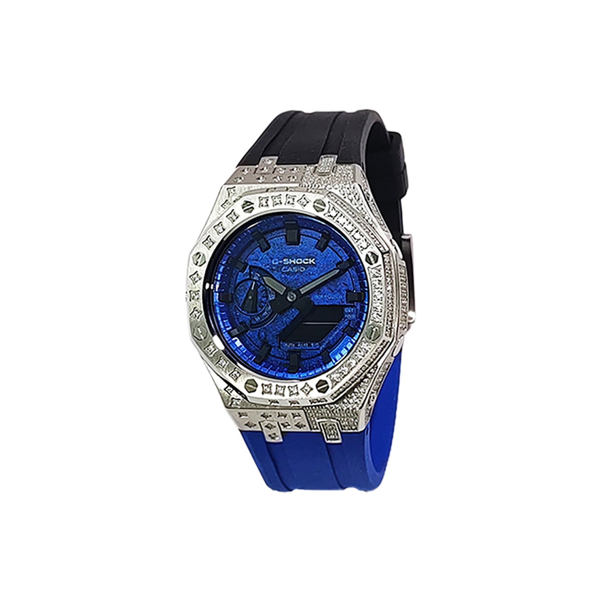 

Часы Casio G-Shock Analog-Digital 2100 Series, арт. GA-2100SKE-7A, черно-синий/серебро/синий