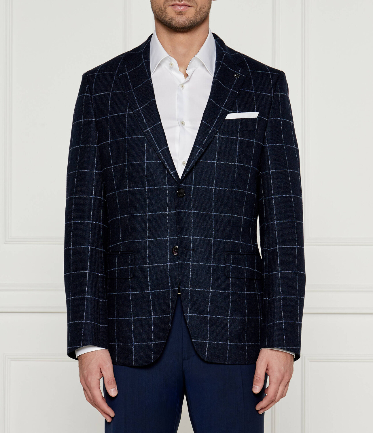 

Шерстяная куртка BOSS BLACK elegante Hutson Regular Fit, темно-синий