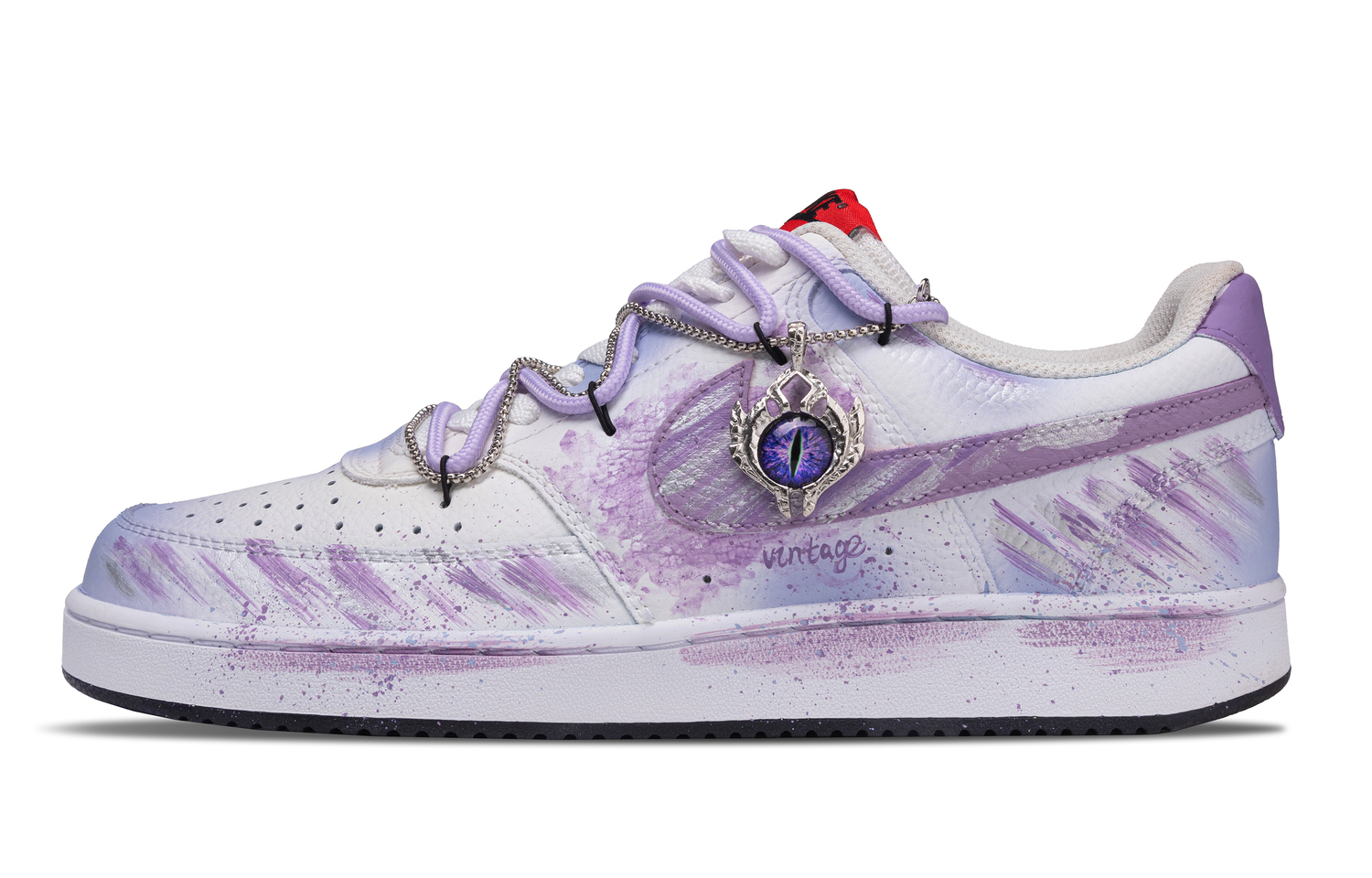 

Nike Кроссовки Court Vision 1 Purple Swirl водонепроницаемые износостойкие мужские низкие светло-фиолетовые, цвет Light Purple