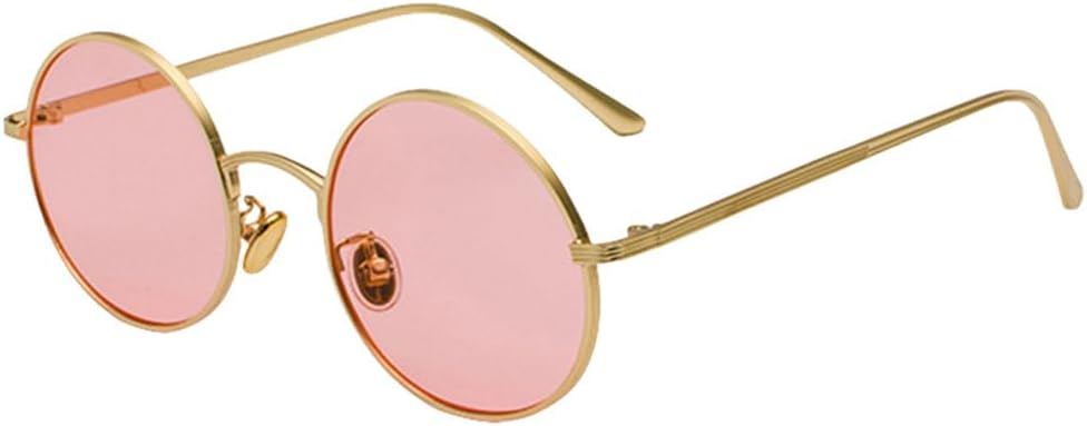 

Солнцезащитные очки MUTYNE в золотой круглой металлической оправе, мужские, в стиле ретро, ​​летние, женские, с красными линзами, унисекс, желтые, розовые, черные, Gold With Pink