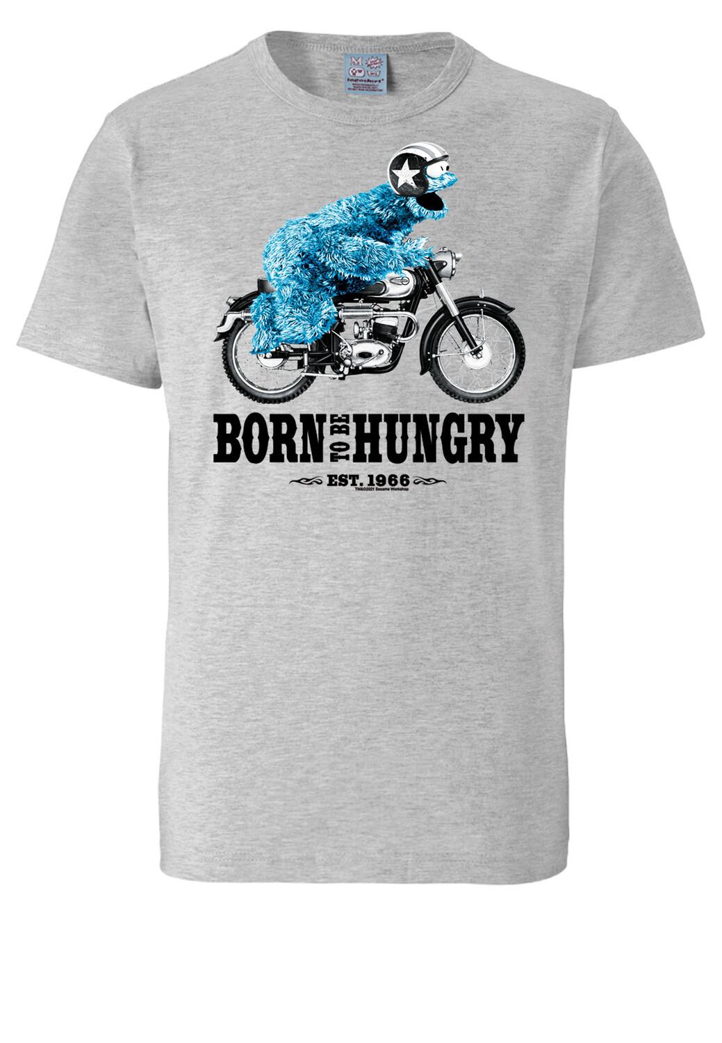 

Футболка Logoshirt Sesamstrasse Krümelmonster Motorrad, серый