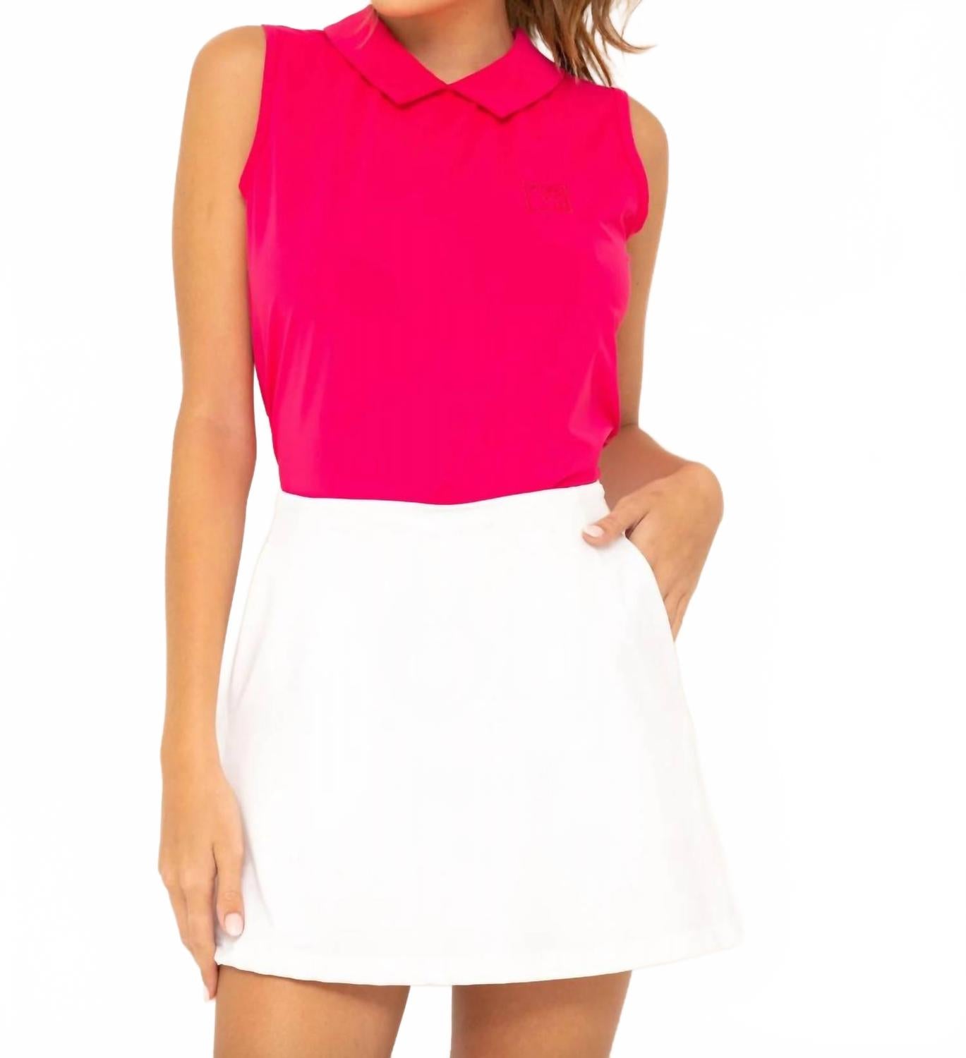 

Sleeveless Polo Top In Rose Par Social