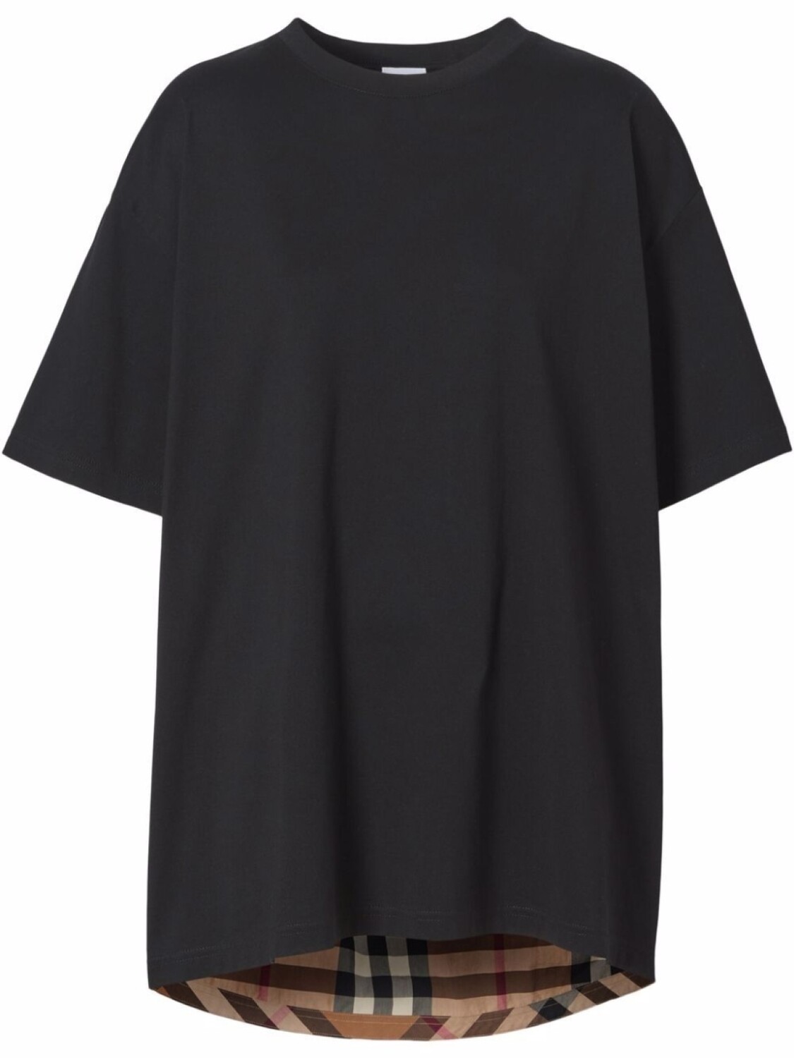 

Футболка со вставками в клетку Burberry, черный