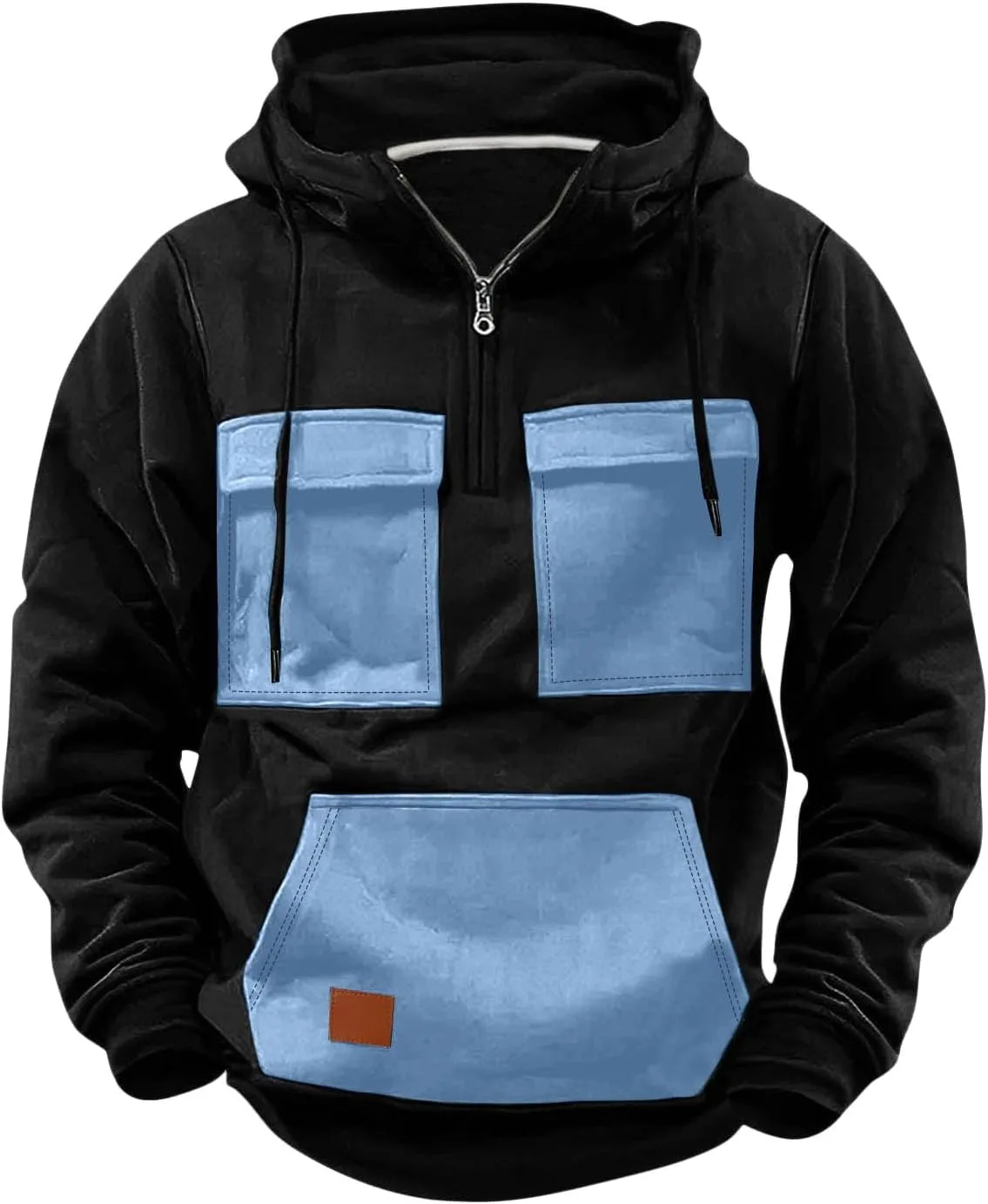 

Толстовка с капюшоном Quarter-Zip, свободный крой, Heavyweight