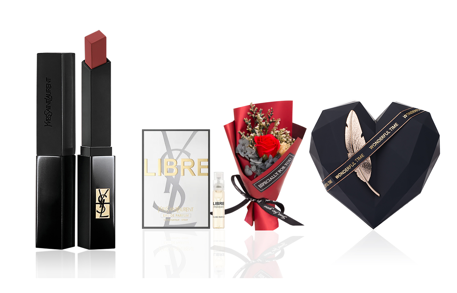 SAINT LAURENT Набор косметики Gold Bar в коробке Starry Sky Rose, легко растушевывается, матовый, стойкий — фото 4