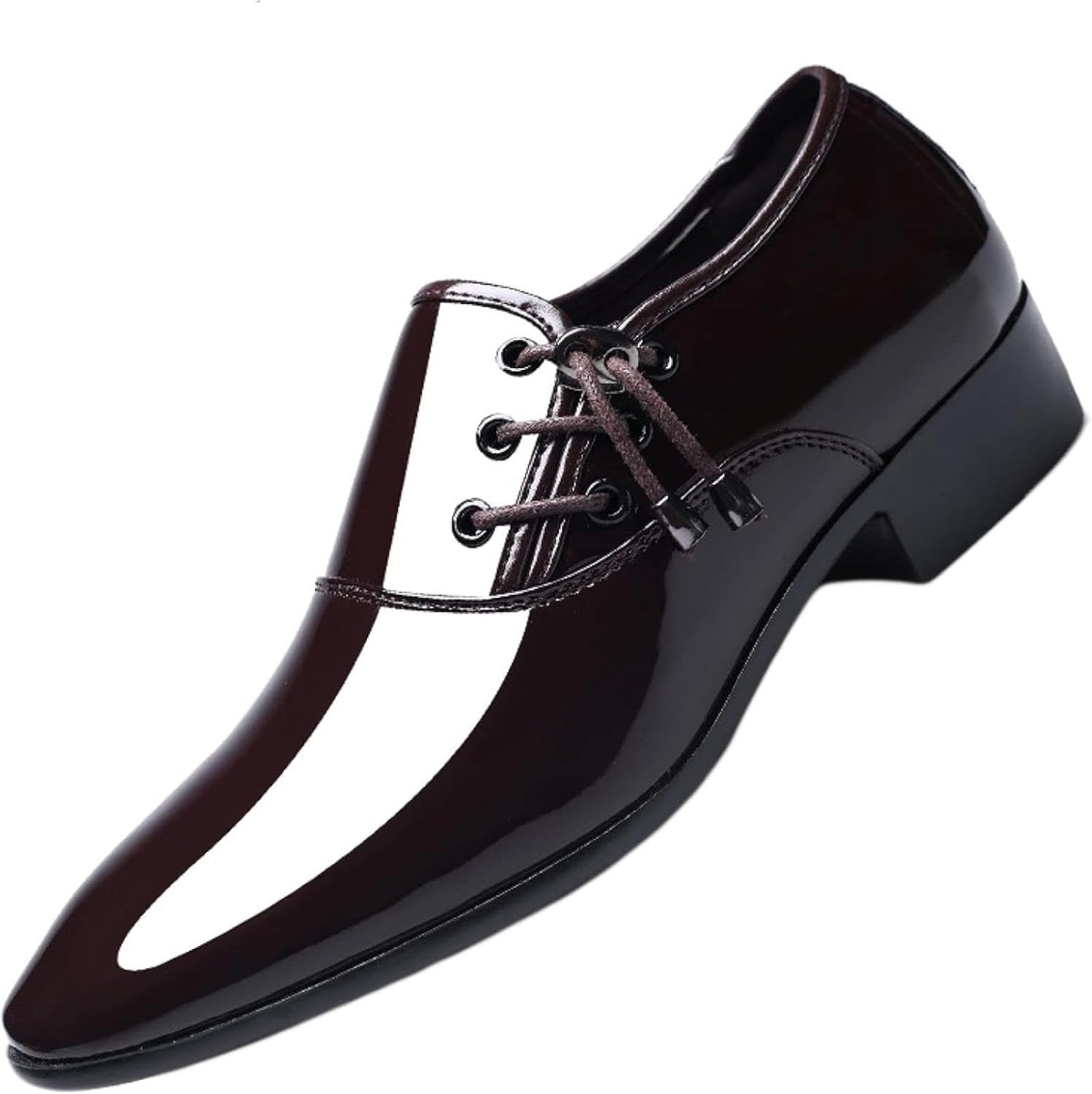 

Мужские туфли OXCOWNIU из искусственной кожи PU, лаковые деловые туфли, офисные повседневные оксфорды, черные и коричневые