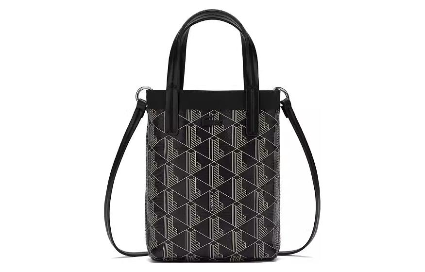 

LACOSTE ПВХ женская сумка через плечо маленькая черная бежевая желтая, Black Beige Yellow