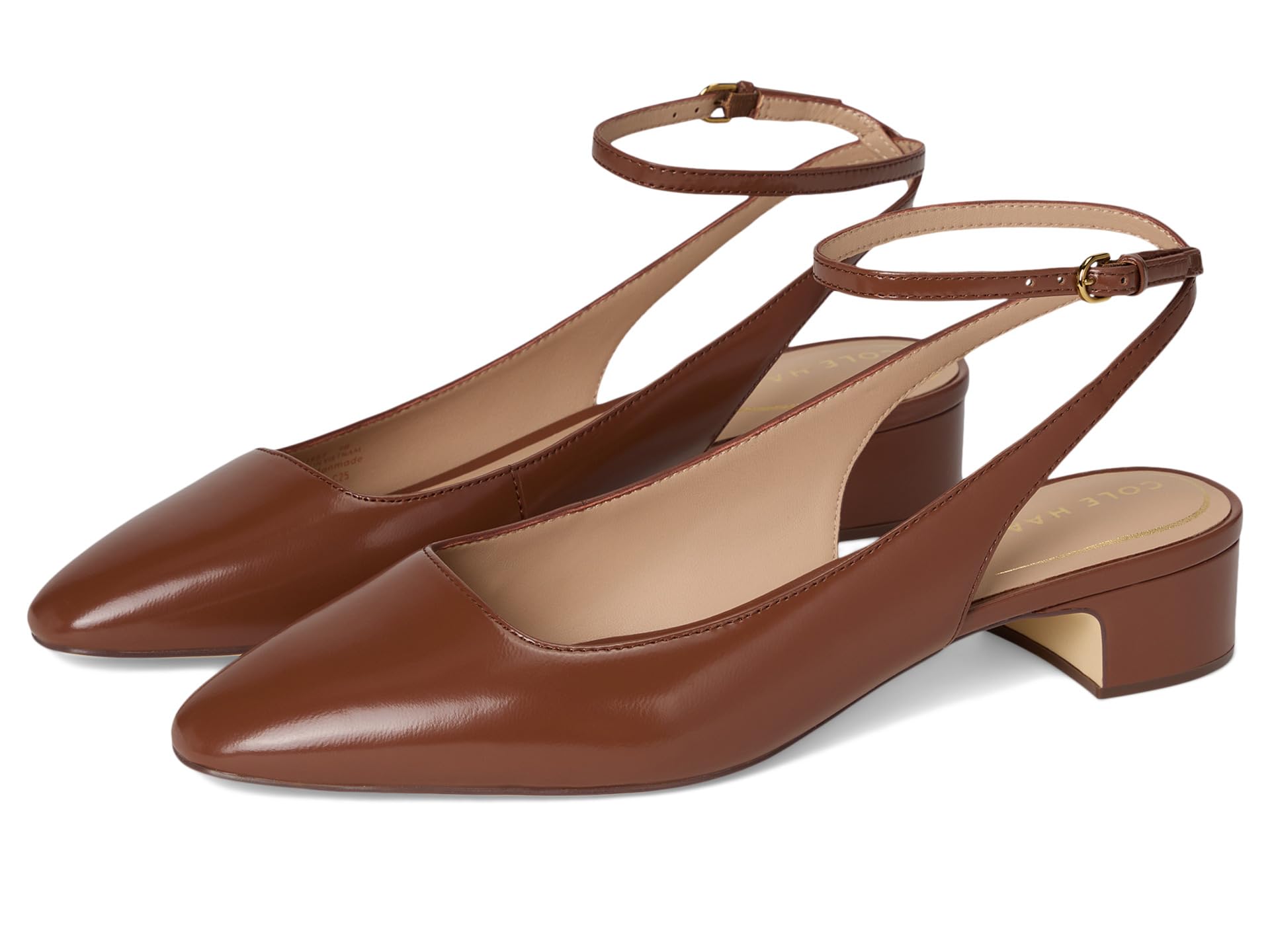 Туфли Cole Haan Paden Ankle Strap Pumps, Dark Cuoio Box Leather