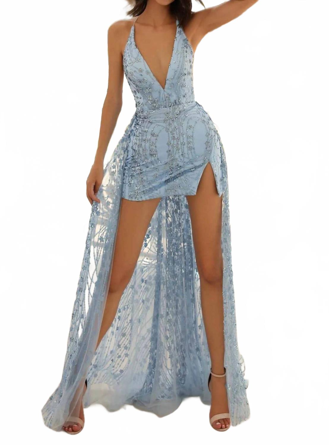 

Clarisse Женское платье с блестками нежно-голубого цвета