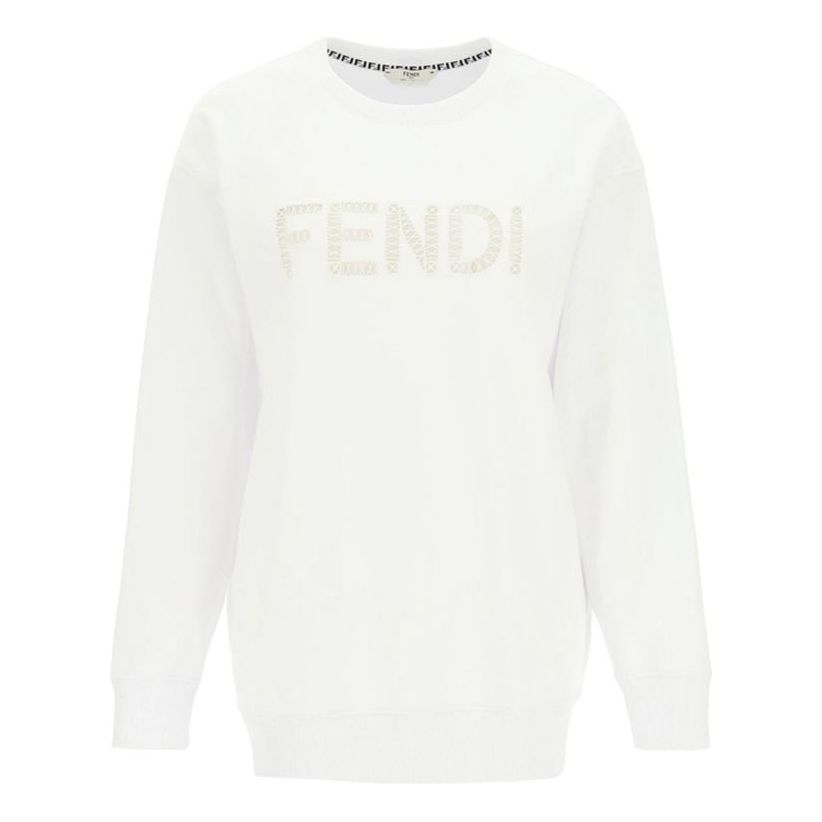 

Худи (WMNS) FENDI Alphabet Logo Round Neck Long Sleeves Hoodie White