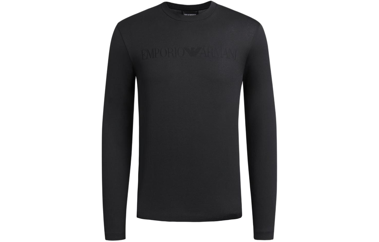 

Джемпер из джерси с жаккардовым логотипом EMPORIO ARMANI, черный