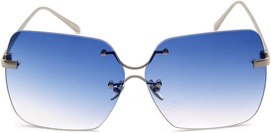 

Модные солнцезащитные очки без оправы для женщин, градиентные коричневые, увеличенного размера, с защитой от УФ-излучения UV400, для активного отдыха на природе VFDHN, 5