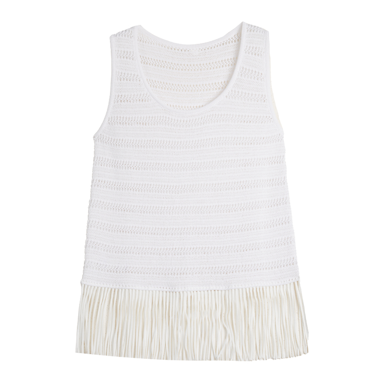 

ELLE Топ-майка женская белая с круглым вырезом Moderate Others