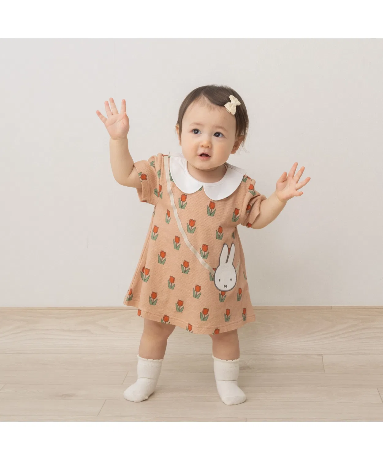 Ромпер Miffy с цветочным узором, хлопок, розовый
