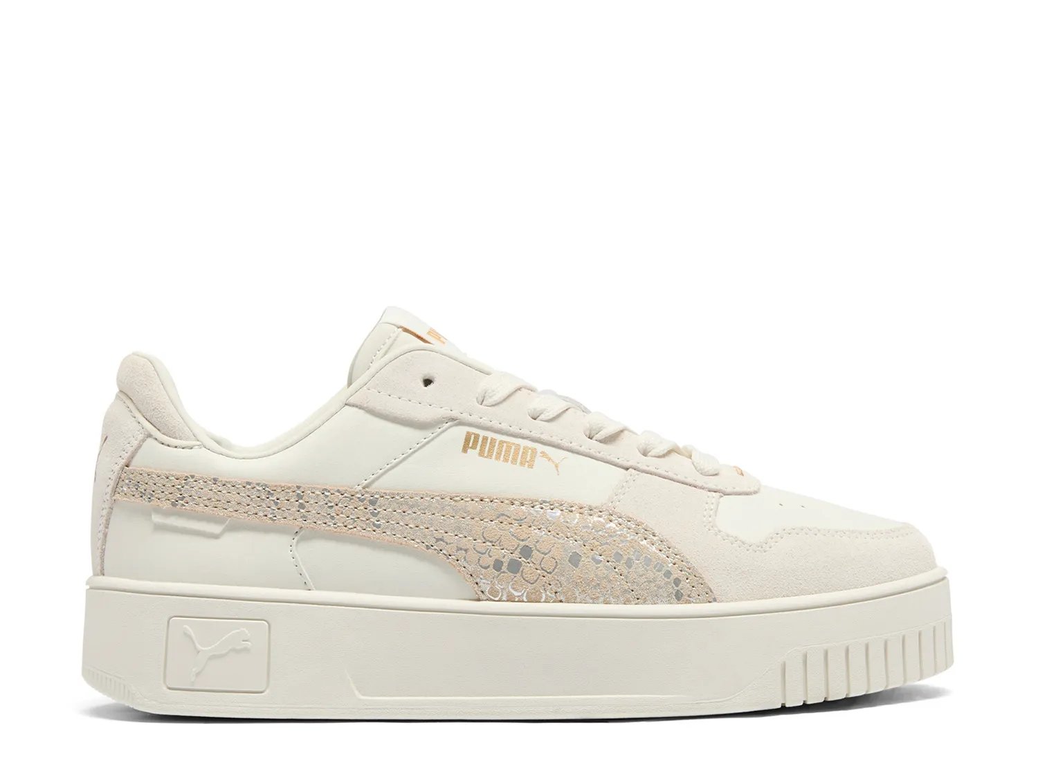 Кроссовки Puma Carina Street Platform Sneaker - Women's, White/Beige Snake Print