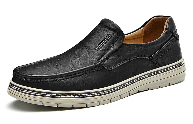 Rich birds Casual Leather Shoes Men's Low Top Black, Khaki — фото 4