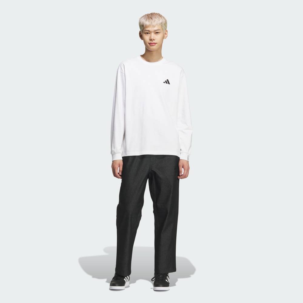 Джинсовые брюки Essentials Plus Regular Fit Stretch Denim полной длины с открытым низом Adidas, black — фото 3