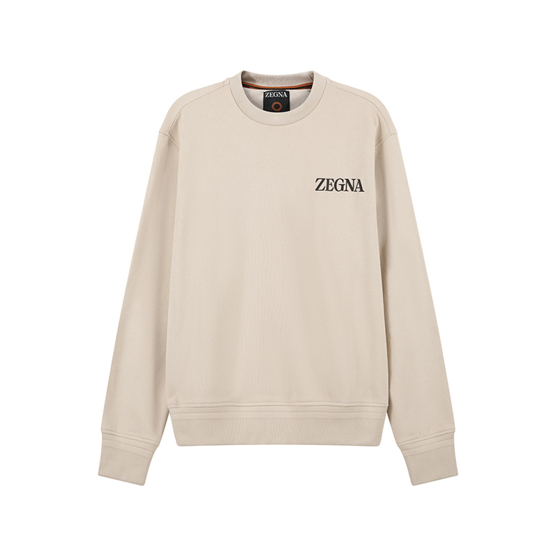 

Футболка с логотипом Ermenegildo Zegna, бежевая