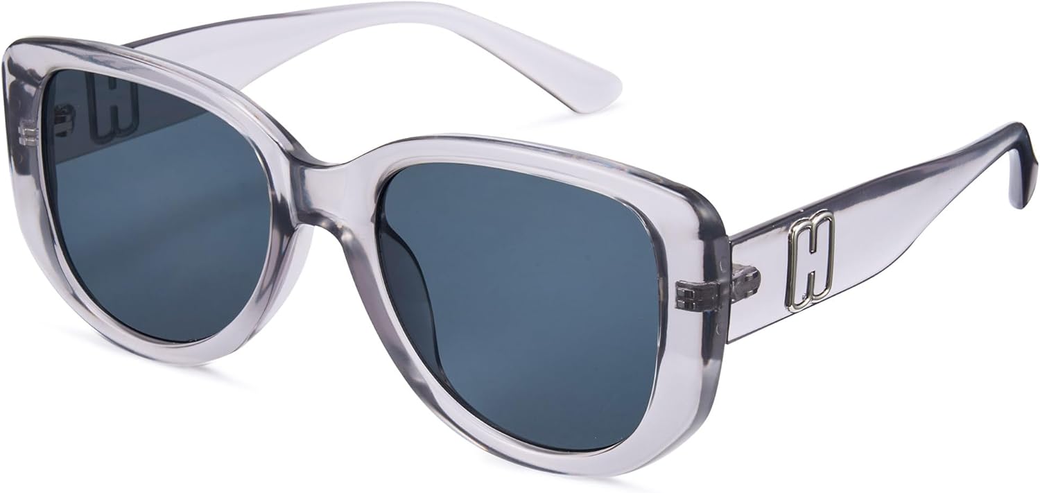 

Модные солнцезащитные очки Cyxus увеличенного размера для женщин, большая квадратная оправа, защита UV400, стильные солнцезащитные очки для пляжа 1342, 04-clear Grey-1342