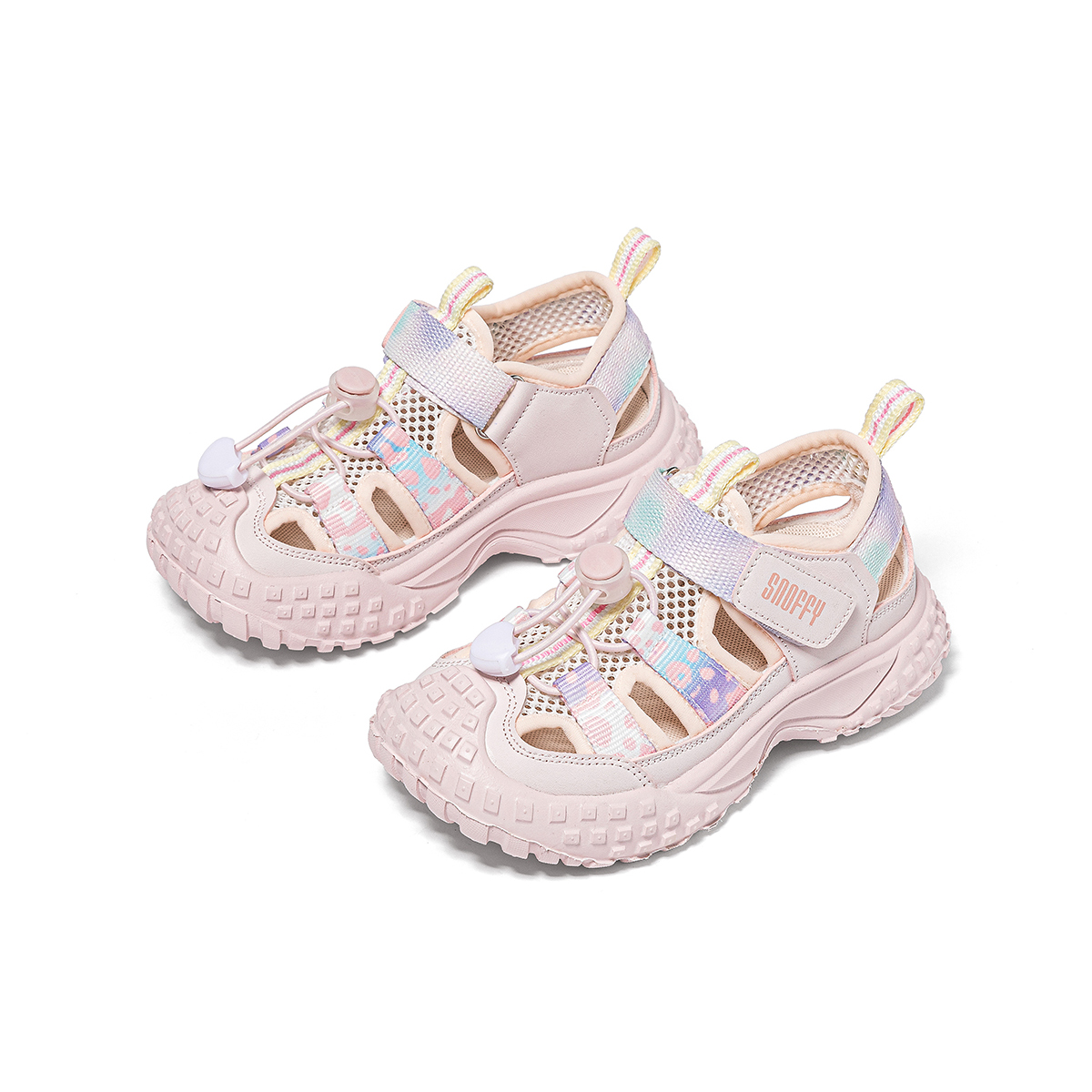 Коллекция Light Outdoor: противоскользящие и дышащие детские сандалии Snoffy, коралловый/розовый/мультиколор — фото 4