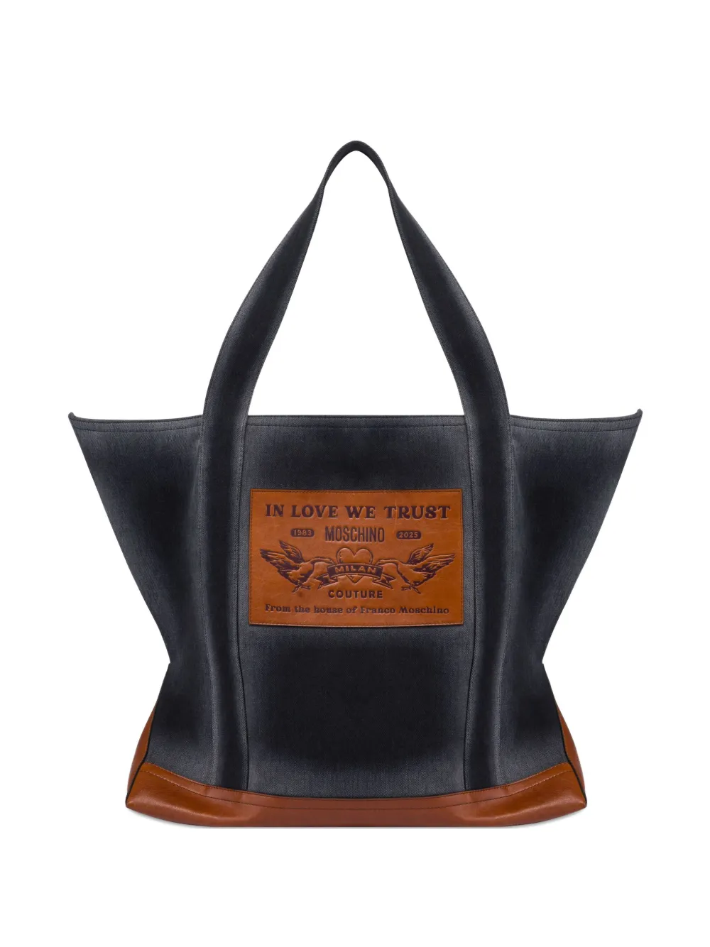 

Сумка-тоут с нашивкой-логотипом Moschino, черный