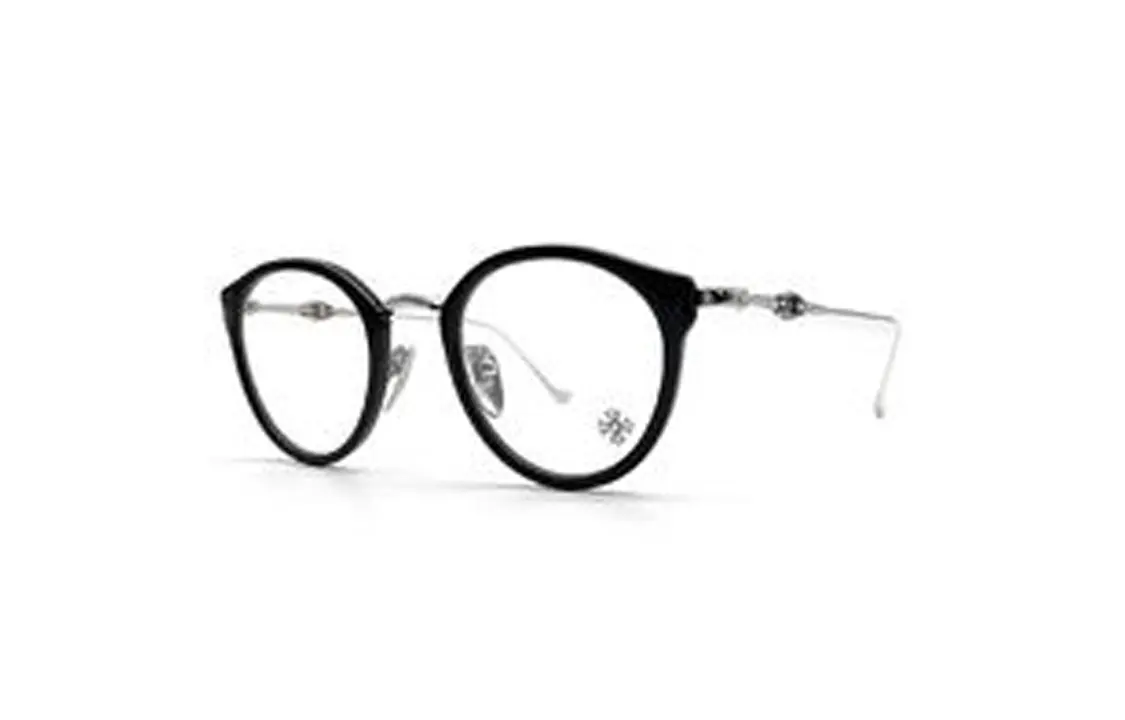

Очки асимметричной формы Unisex Black Silver Chrome Hearts