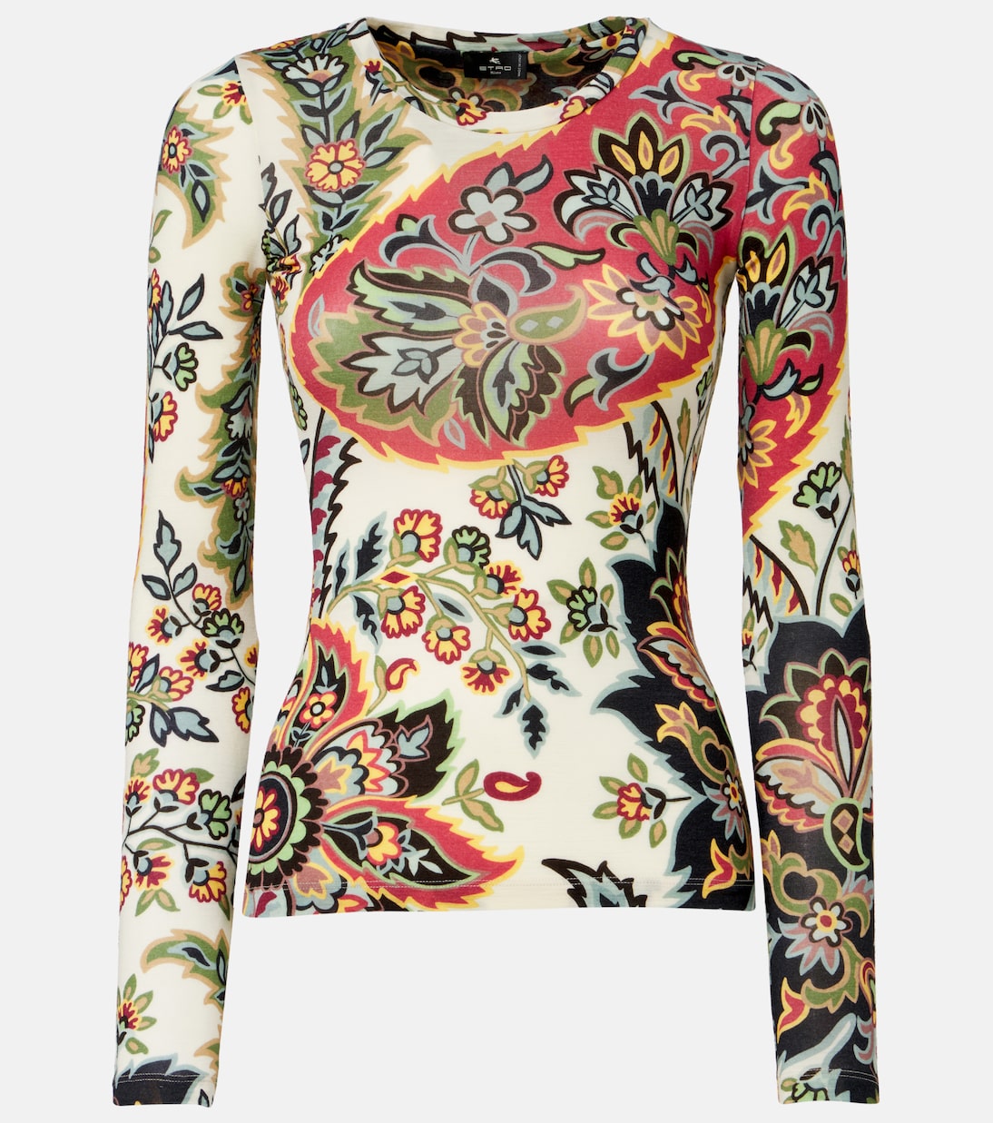 

Футболка с принтом Serafino из смесовой шерсти Etro, Print On Beige Base