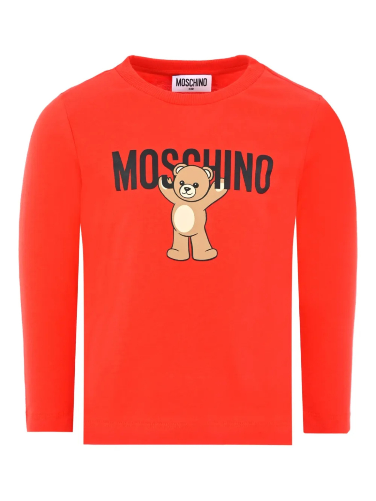 

Футболка с длинными рукавами и принтом плюшевого мишки Moschino Kids, красный