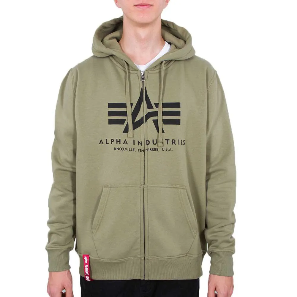 

Толстовка Alpha Industries Basic full zip, зеленый