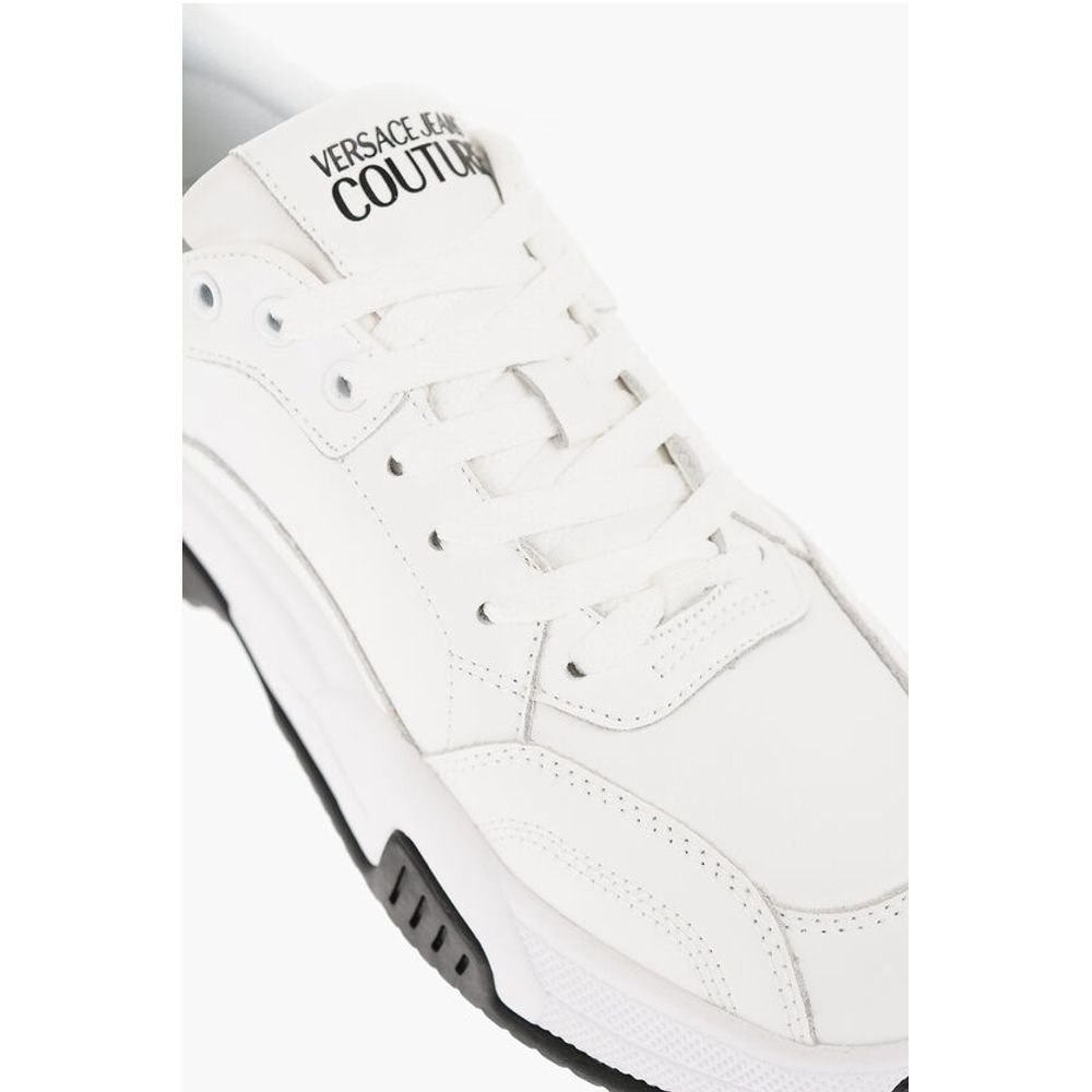 Кроссовки JEANS COUTURE из кожи STARGAZE с контрастными деталями Versace, White — фото 4