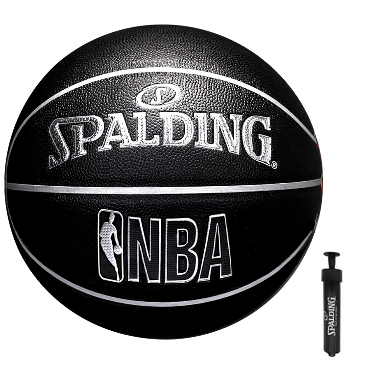

SPALDING Баскетбольный мяч PU черно-серебристый размер 7 соревновательный унисекс