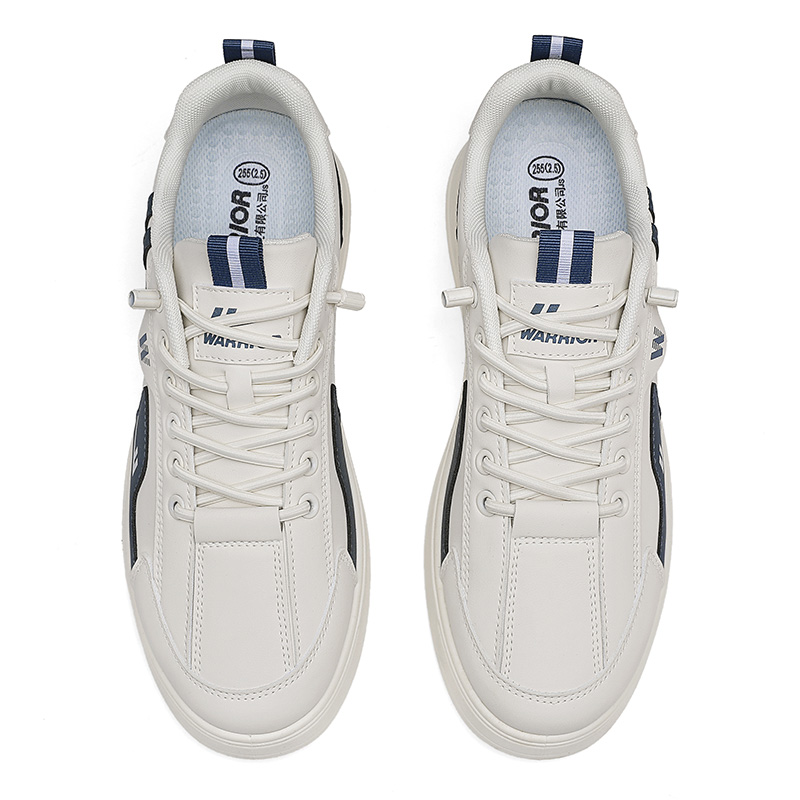 Износостойкие и легкие низкие кроссовки для скейтбординга мужские WARRIOR, бежевый синий — фото 4