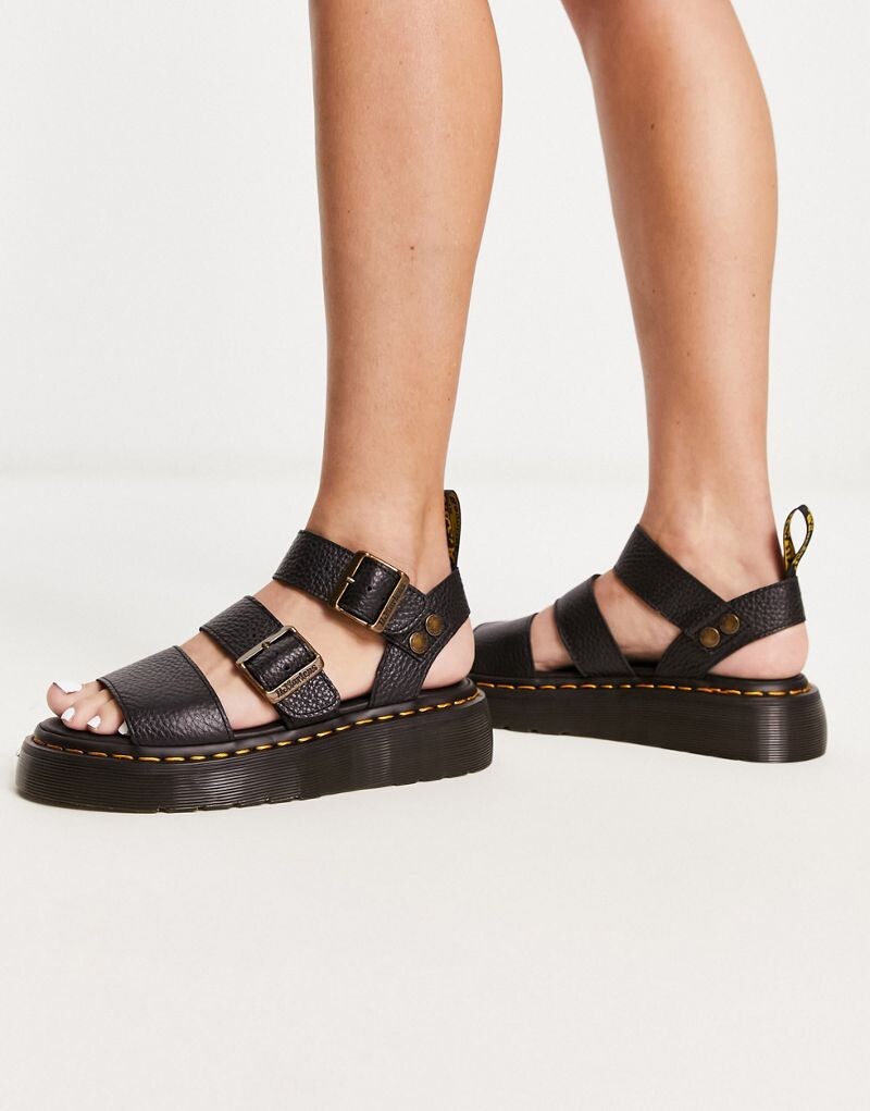 

Черные кожаные сандалии Dr Martens Gryphon Quad