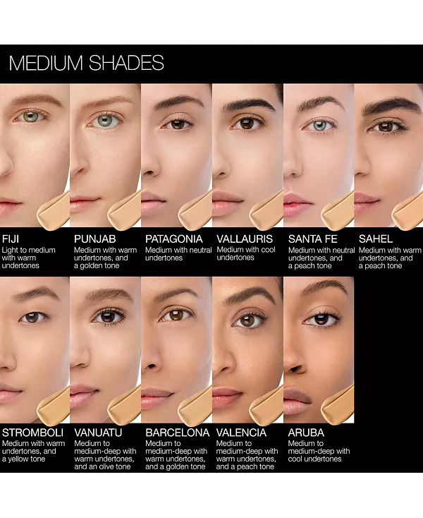 Стойкая тональная основа с естественным сиянием, 1 унция. Nars, stromboli (m3 - medium with warm undertones, and a yellow tone) — фото 4