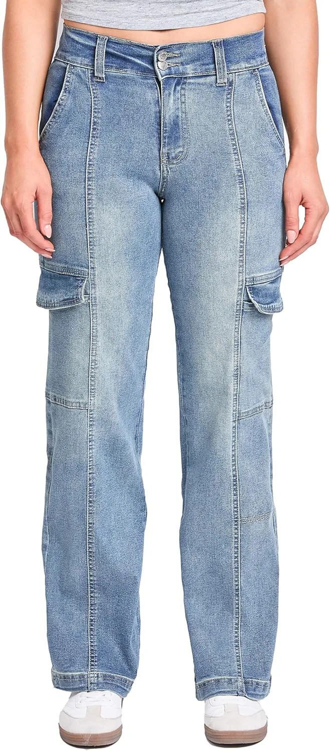 

Женские джинсы YMI с высокой посадкой, прямым кроем и эластичным поясом