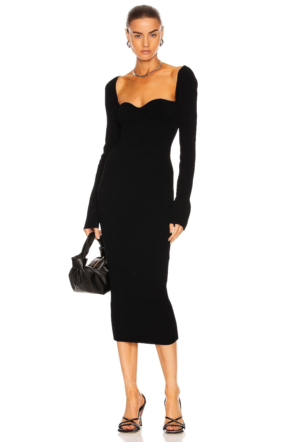 

Платье Khaite Beth Long Sleeve Bustier, черный