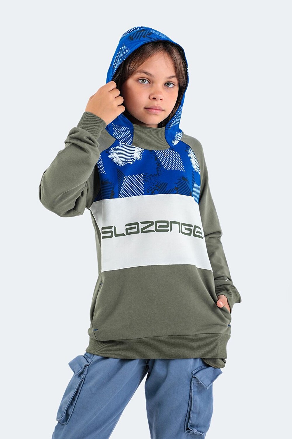 

DRAGICA Детский свитшот унисекс цвета хаки SLAZENGER