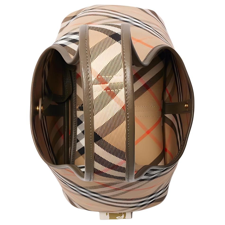 Женская хлопковая сумка Burberry через плечо, песочный цвет — фото 4