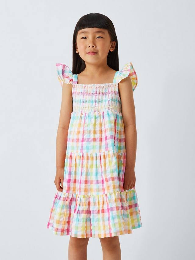 

Детское платье в горошек с ярусами John Lewis, Multi