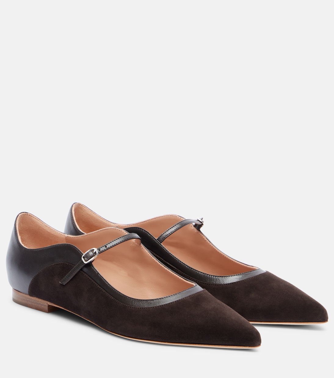 Кожаные и замшевые балетки Mary Jane Corina Malone Souliers, Ebony/Ebony