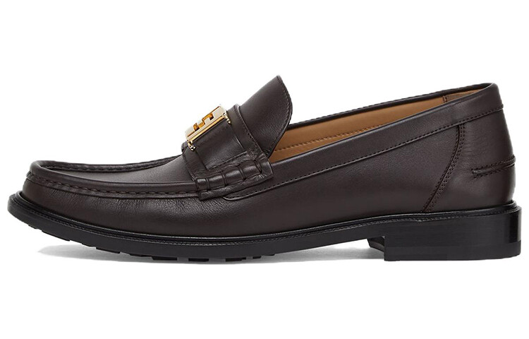 

Кожаные квадратные мокасины с бляшкой FF Fendi