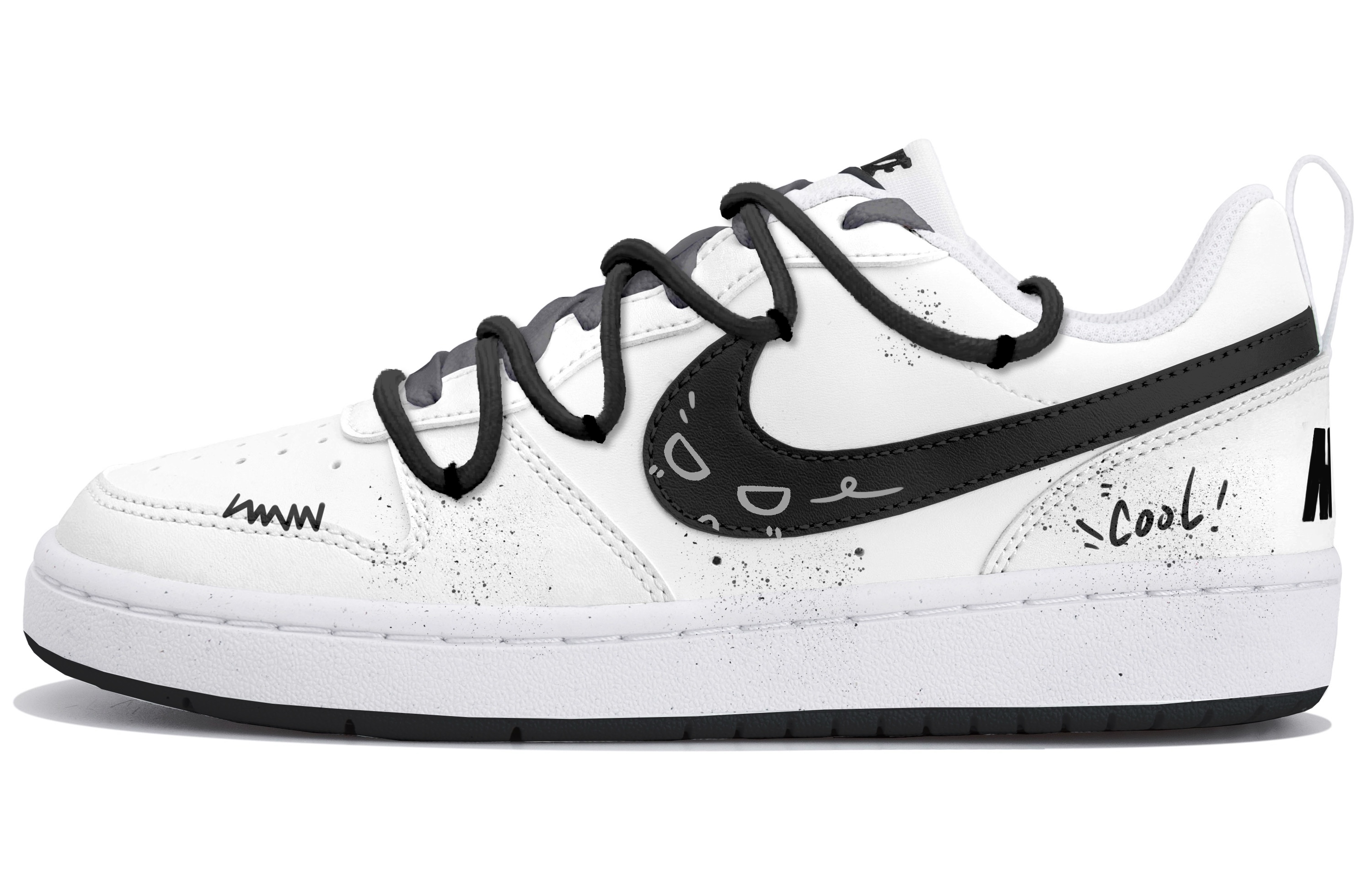 

Nike Court Borough 2 Low top Skateboard Shoes White Black для подростков
