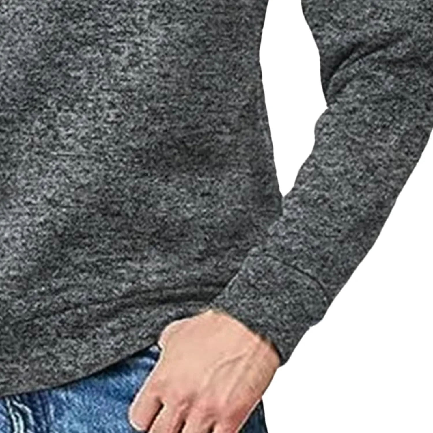 Мужской свитер с воротником и кабельной вязкой Slim Fit — фото 2
