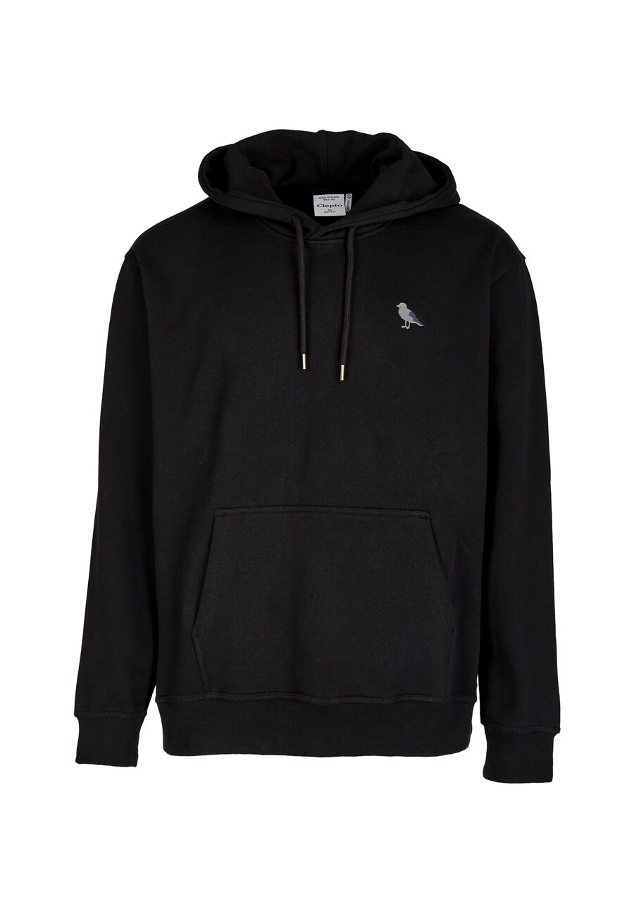 

Свитер с капюшоном на молнии Cleptomanicx Sweatshirt Embro Gull Mono, черный