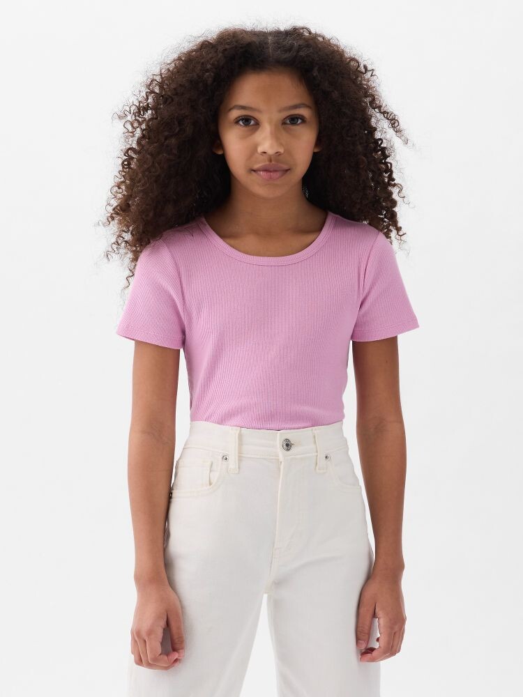 

Детская хлопковая футболка Gap, розовый