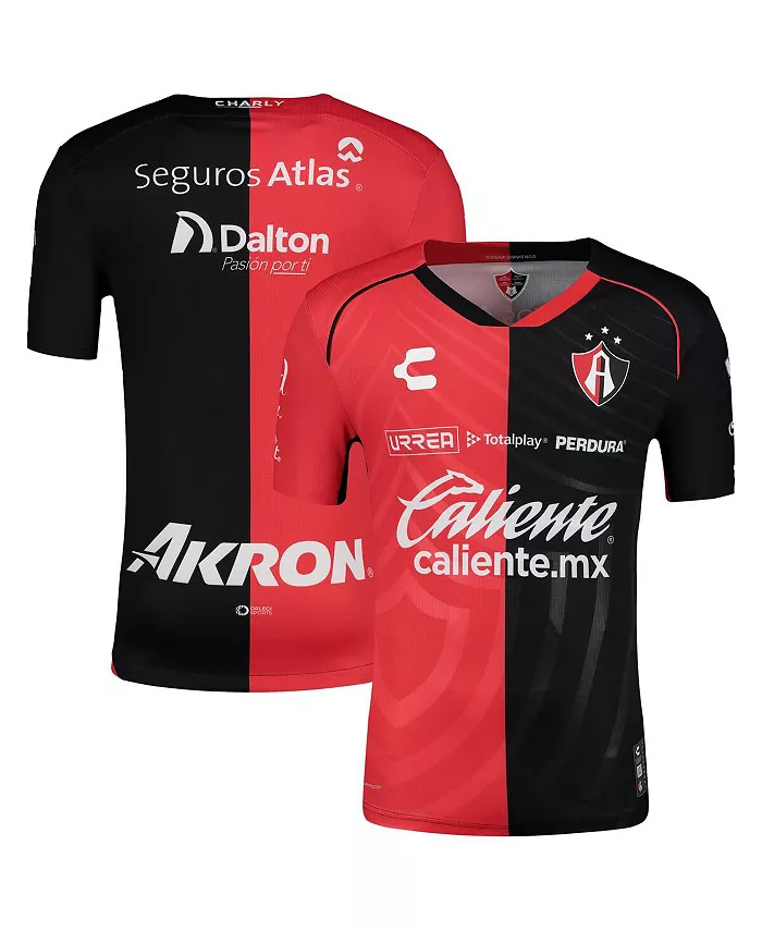 

Мужская домашняя автентичная футболка Club Atlas 2024/25, красная/черная Charly
